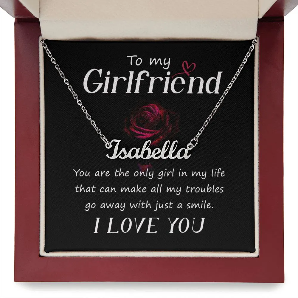 Girlfriend Custom Name Necklace-Your smile