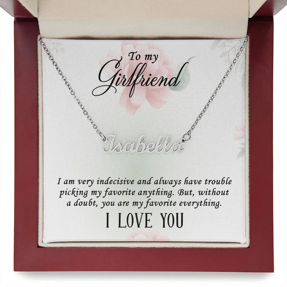 Girlfriend Name Necklace-I am indecisive