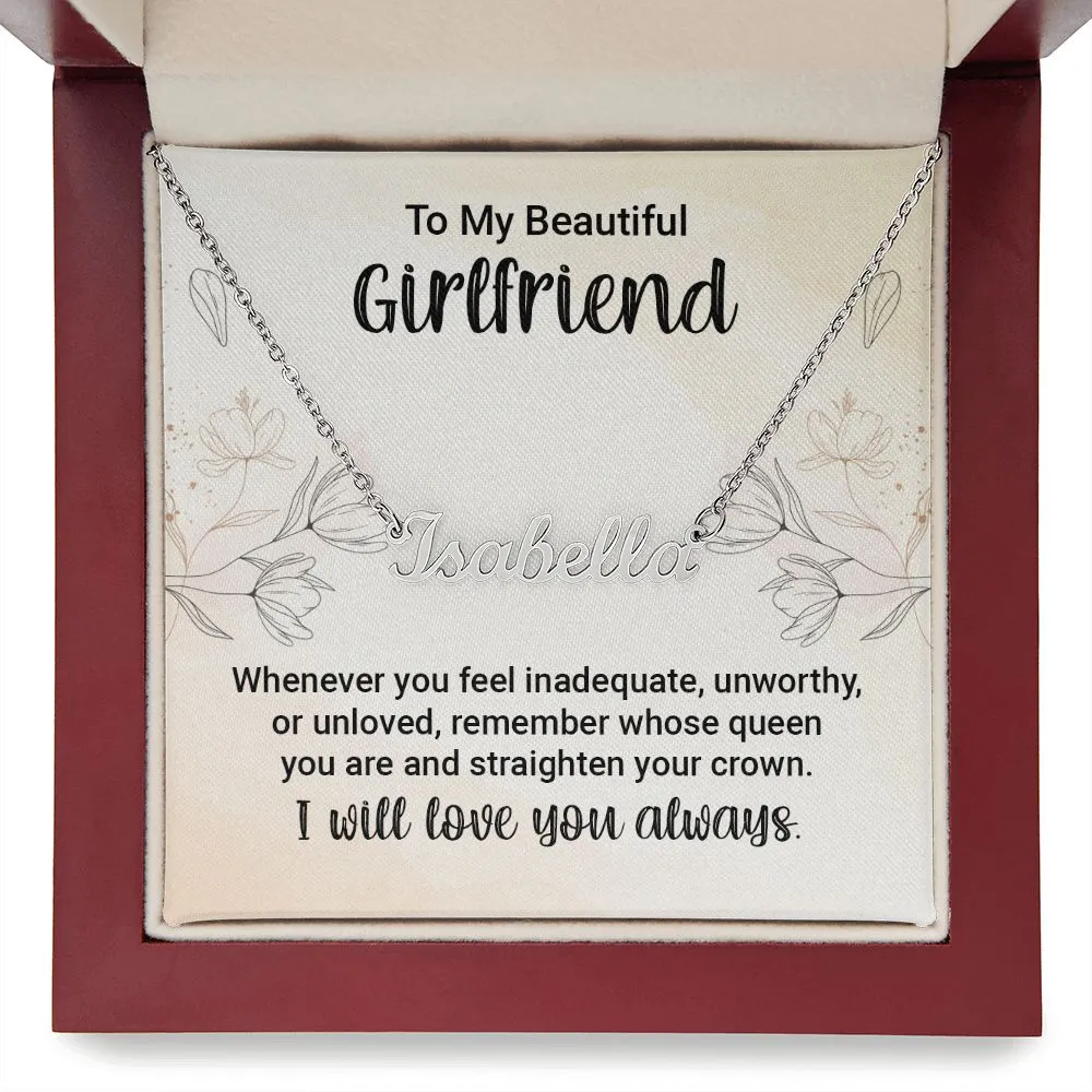 Girlfriend Name Necklace-Straighten your crown