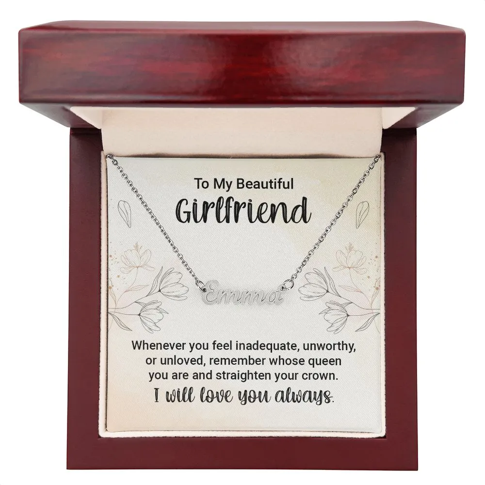 Girlfriend Name Necklace-Straighten your crown