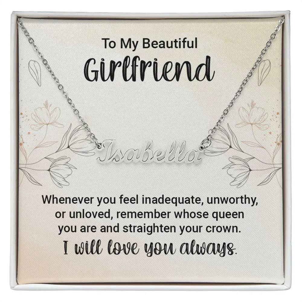 Girlfriend Name Necklace-Straighten your crown