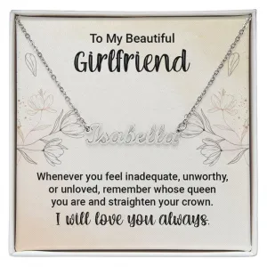 Girlfriend Name Necklace-Straighten your crown