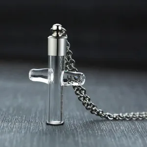Glass Cross Cremation Necklace