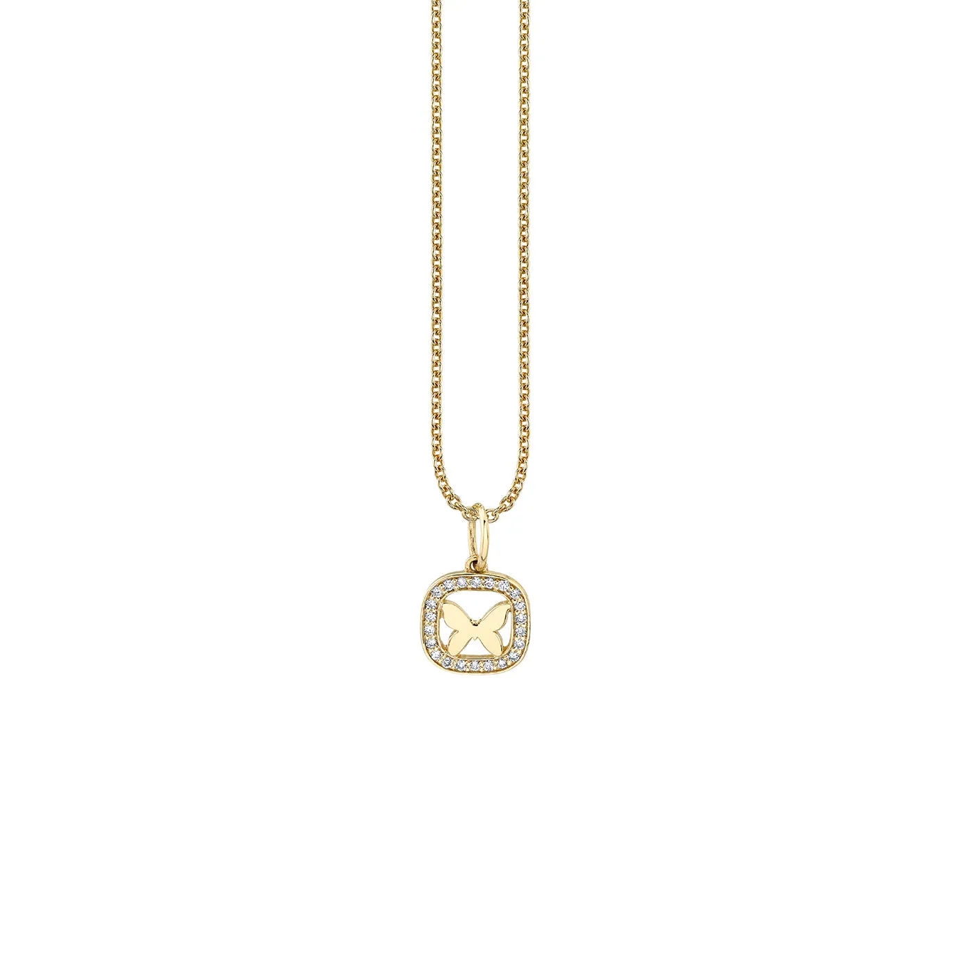 Gold & Diamond Butterfly Open Icon Charm