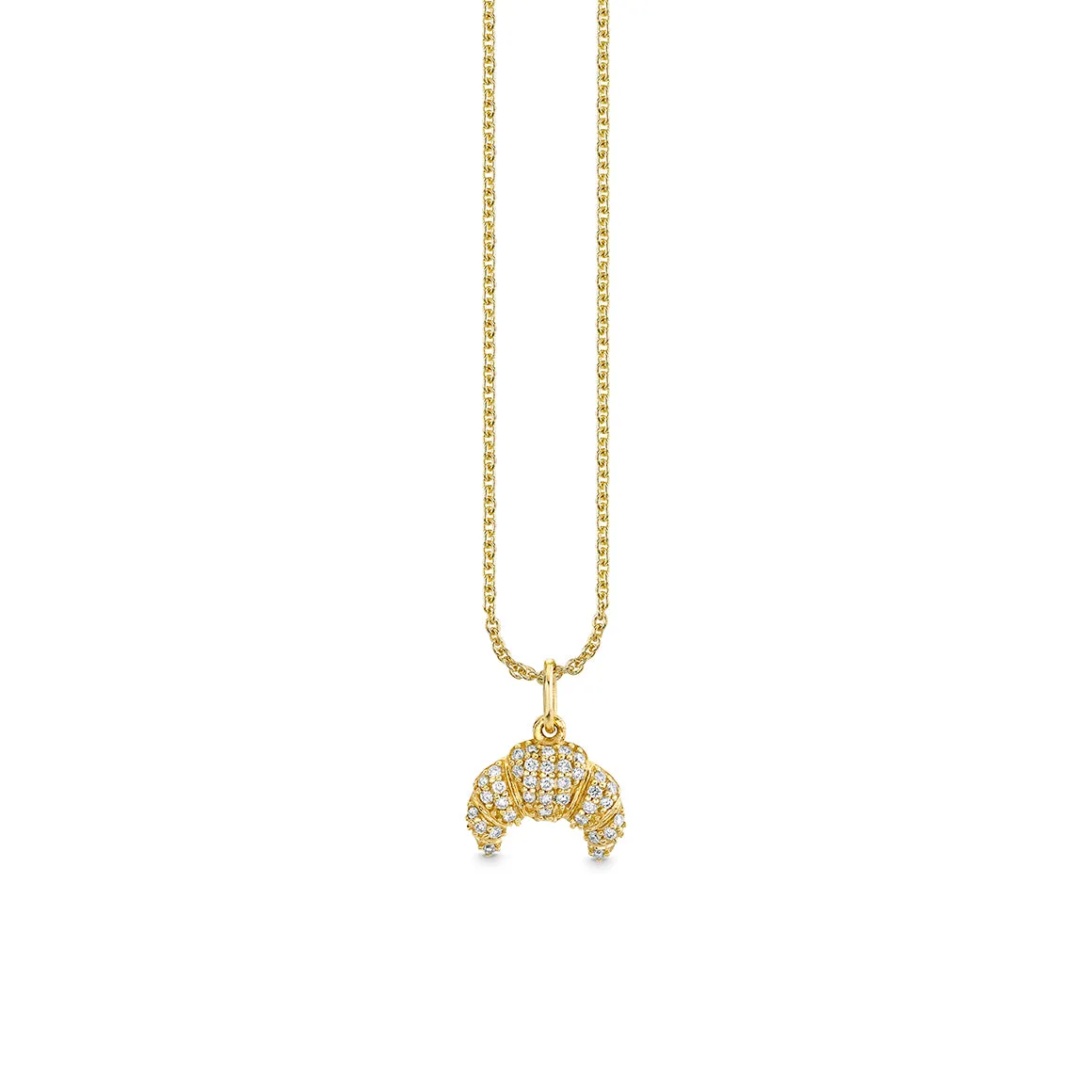 Gold & Diamond Croissant Charm Charm
