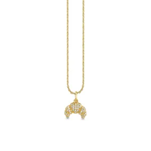Gold & Diamond Croissant Charm Charm