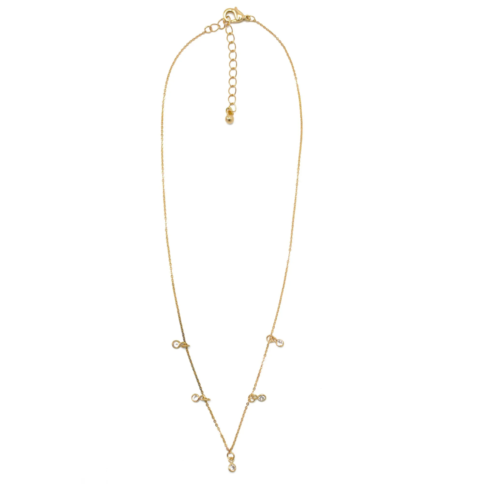 GOLD CRYSTAL DELICATE NECKLACE #N6003GRC (BF13)