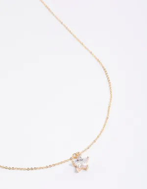 Gold Diamante Mini Star Necklace