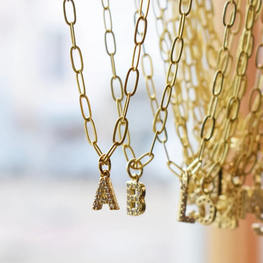 Gold Mini Initial Necklace