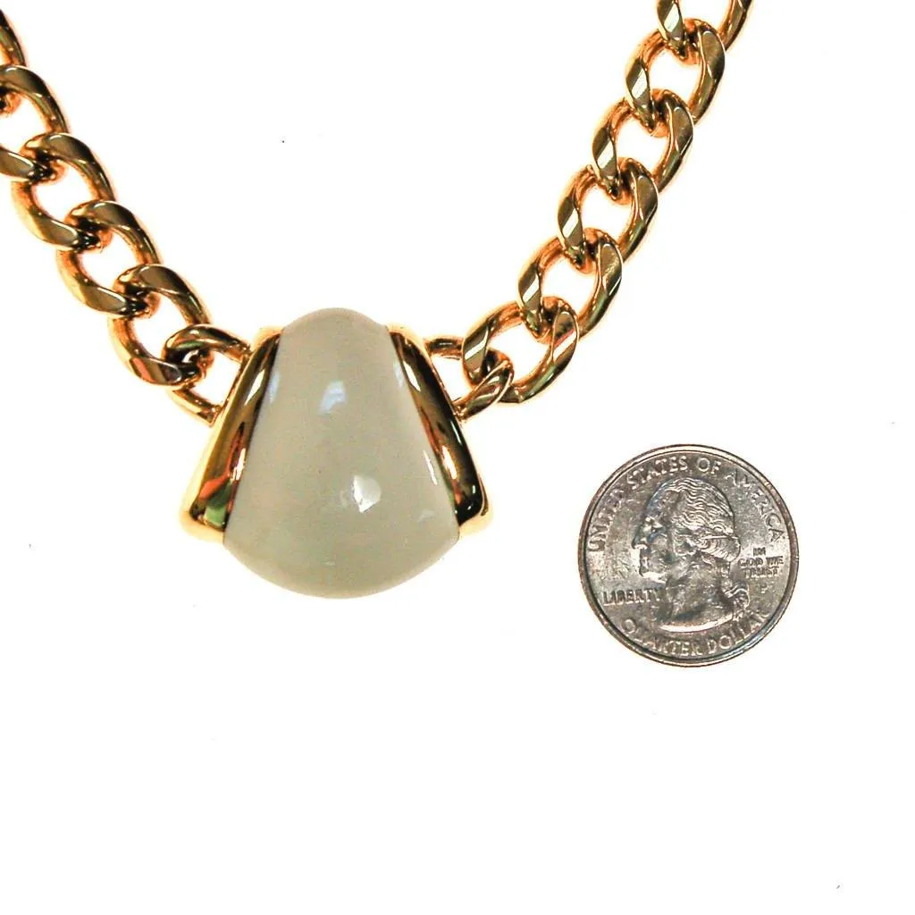 Gold Monet Necklace with Cream Pendant, Classic design