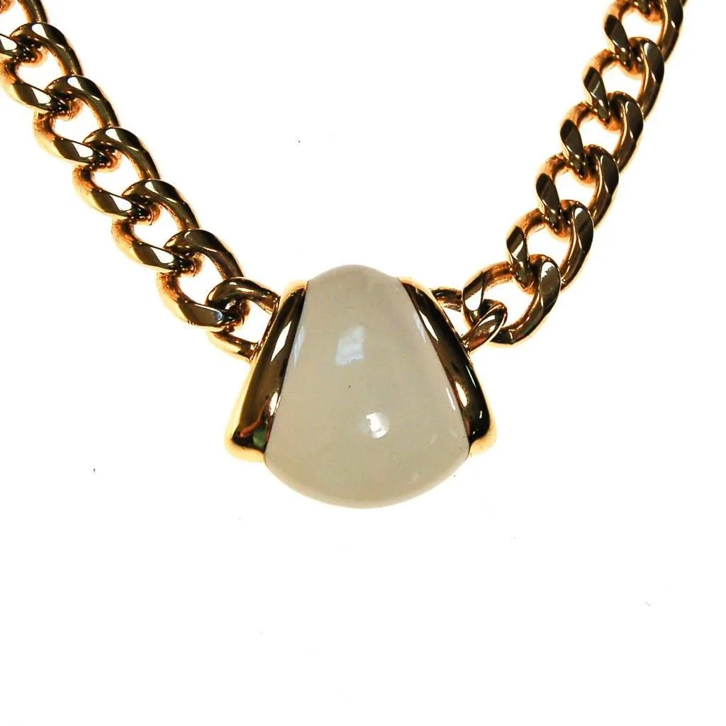 Gold Monet Necklace with Cream Pendant, Classic design