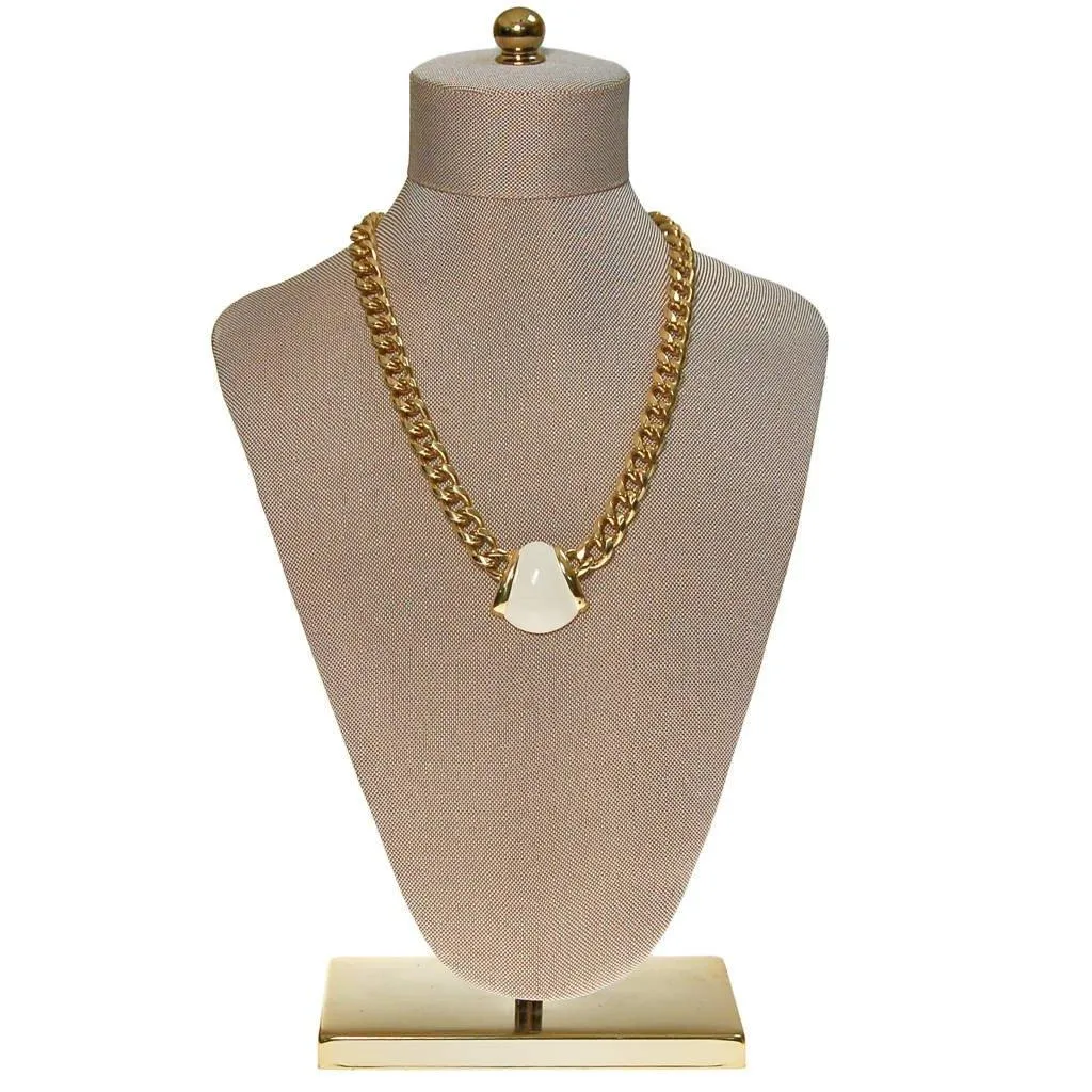 Gold Monet Necklace with Cream Pendant, Classic design