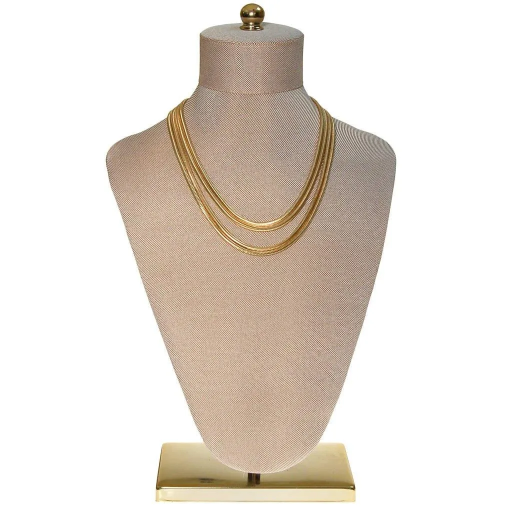 Gold Multi Strand Snake Chain Necklace