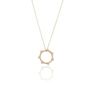 Gold Orbit Charm Necklace