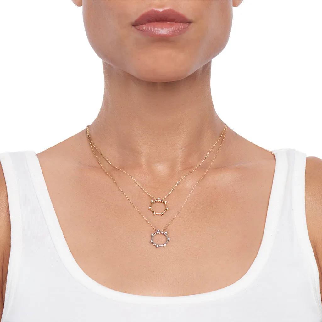 Gold Orbit Charm Necklace