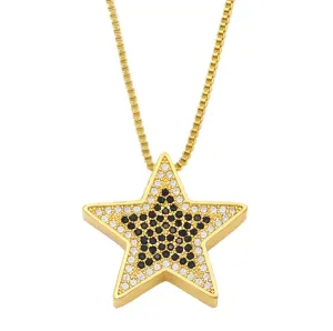 Gold Plated necklace features a gold star embellished with pave crystals in a variety of colors 311-11 | Erika Williner Designs