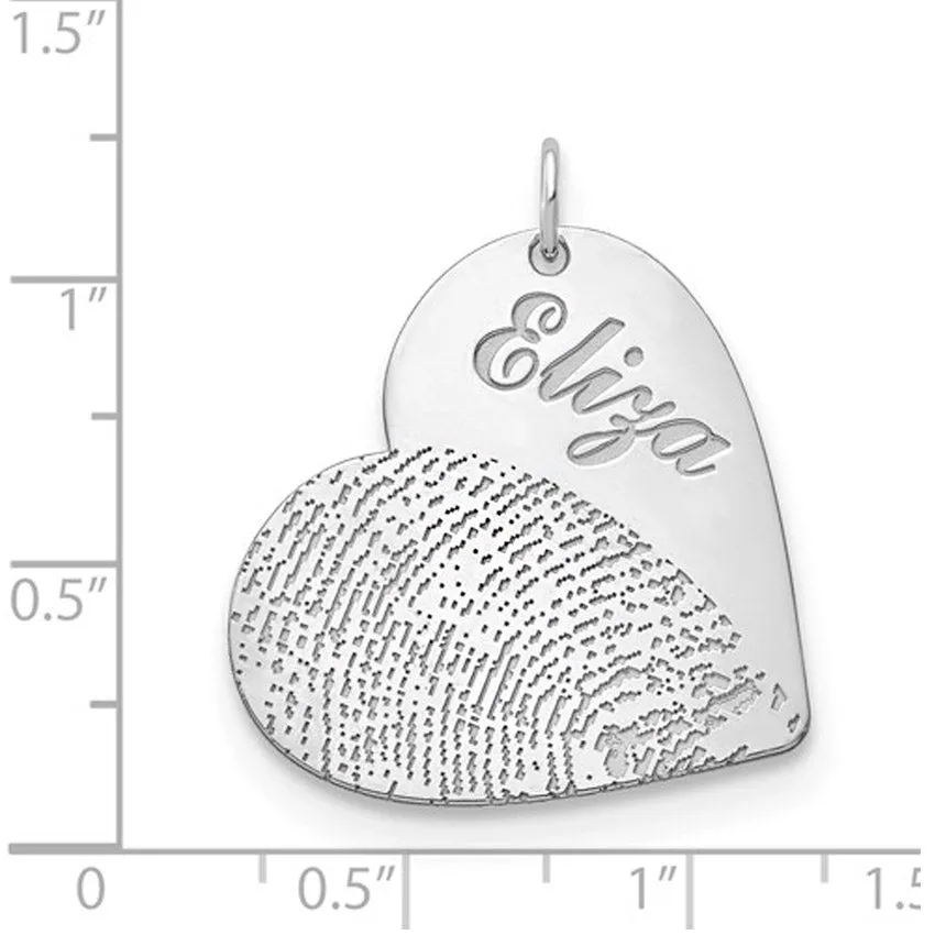 Gold Plated Sterling Silver Name and Fingerprint Charm