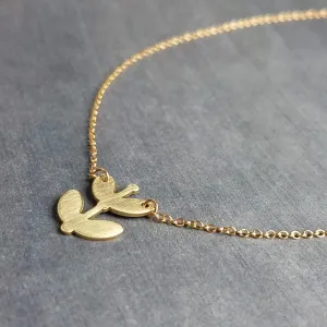 Gold Sprout Necklace, 14K gold filled chain, gold plant necklace, gardener necklace, symbol new start, gold fill necklace, personal growth