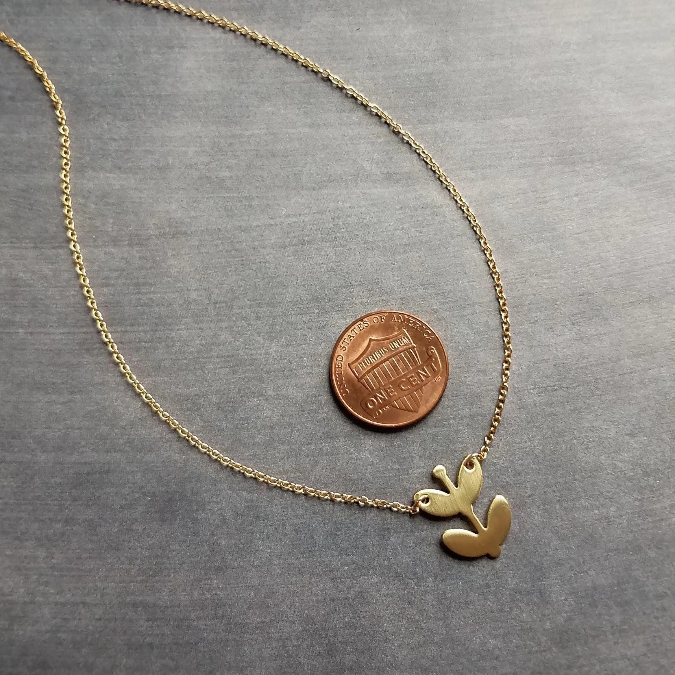Gold Sprout Necklace, 14K gold filled chain, gold plant necklace, gardener necklace, symbol new start, gold fill necklace, personal growth