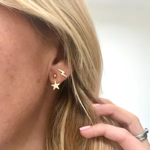 Gold Star Drop Earrings
