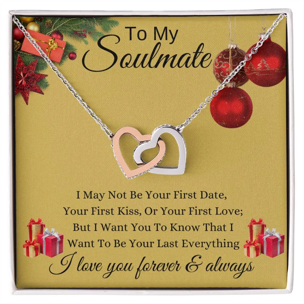 Gold - To My Soulmate l Interlocking Heart - Xmas