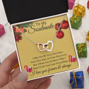 Gold - To My Soulmate l Interlocking Heart - Xmas