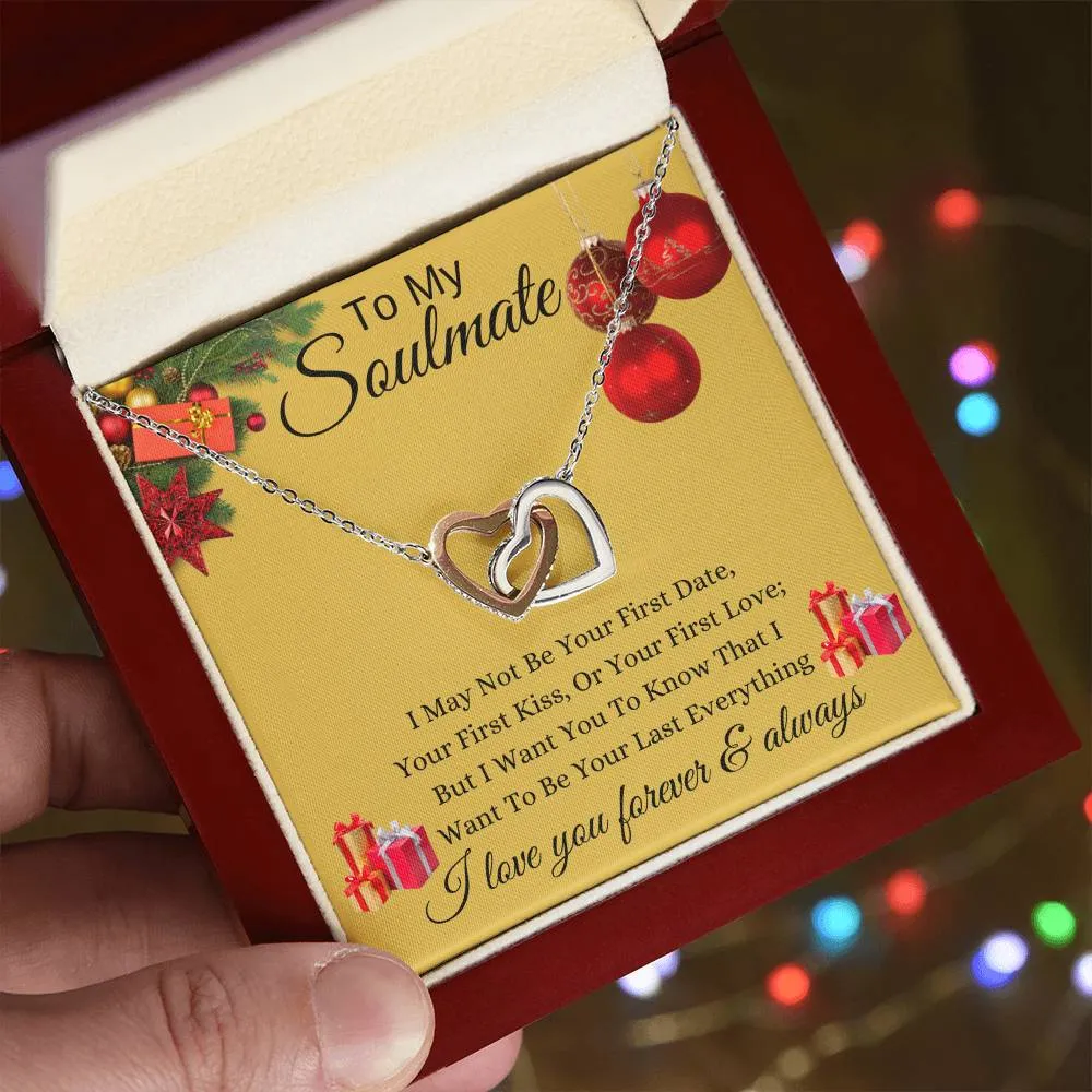 Gold - To My Soulmate l Interlocking Heart - Xmas