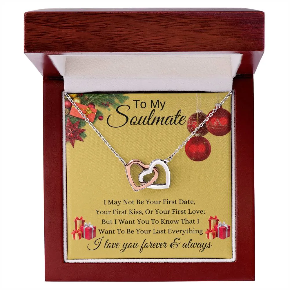 Gold - To My Soulmate l Interlocking Heart - Xmas