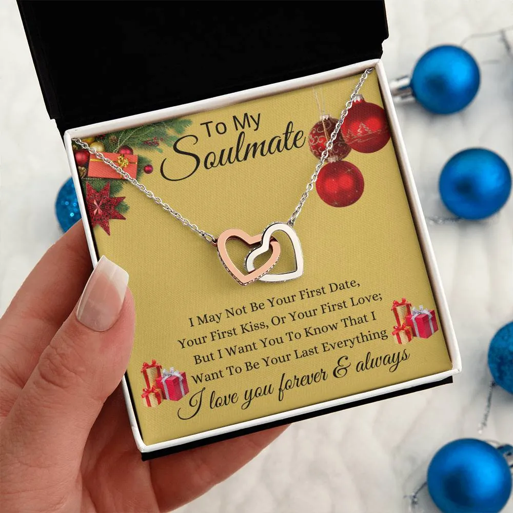 Gold - To My Soulmate l Interlocking Heart - Xmas
