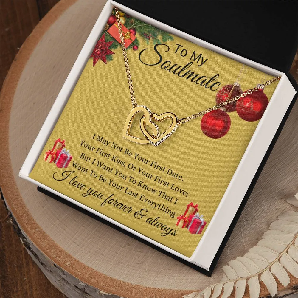 Gold - To My Soulmate l Interlocking Heart - Xmas