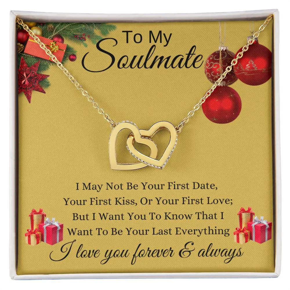 Gold - To My Soulmate l Interlocking Heart - Xmas