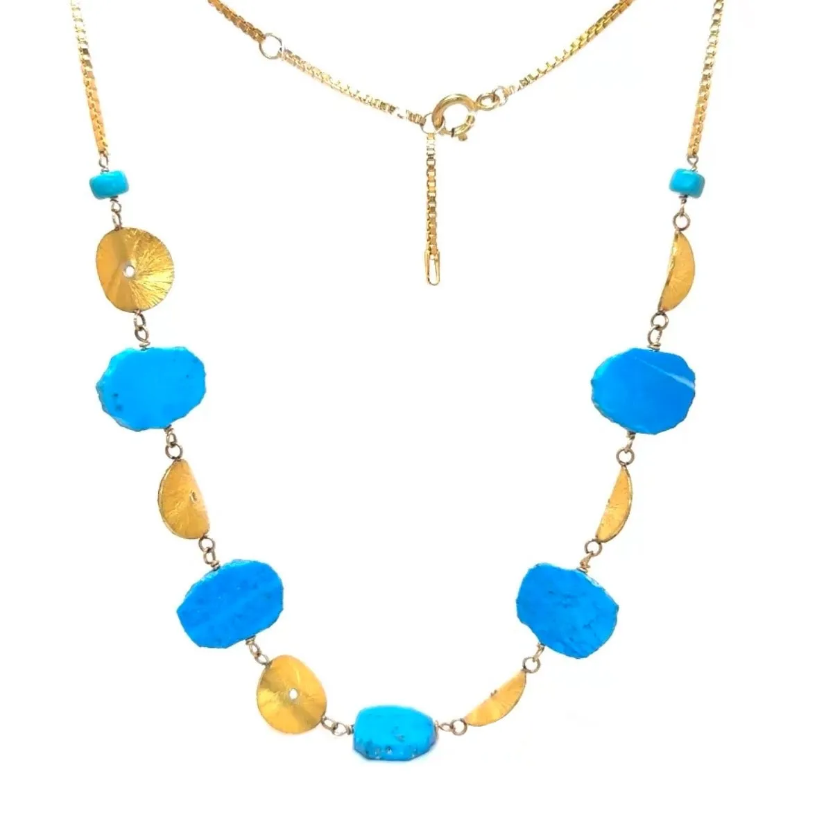 Golden Chip Turquoise Necklace