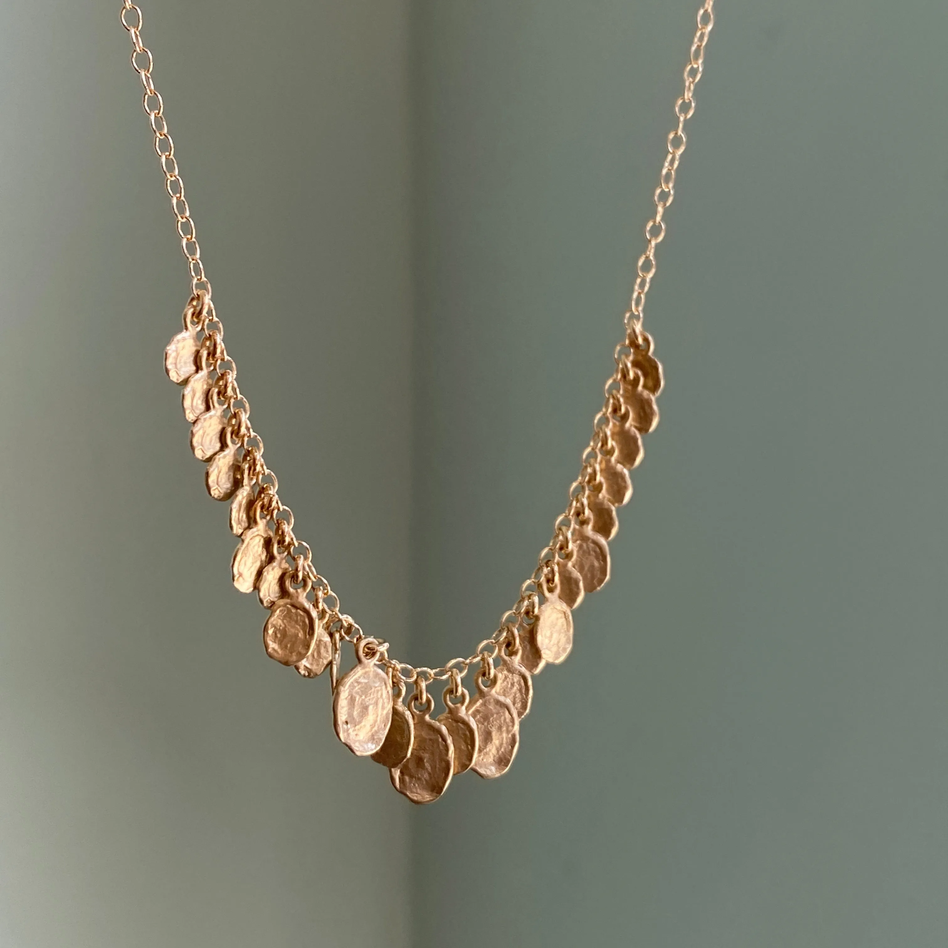 Golden Flake Cluster Necklace