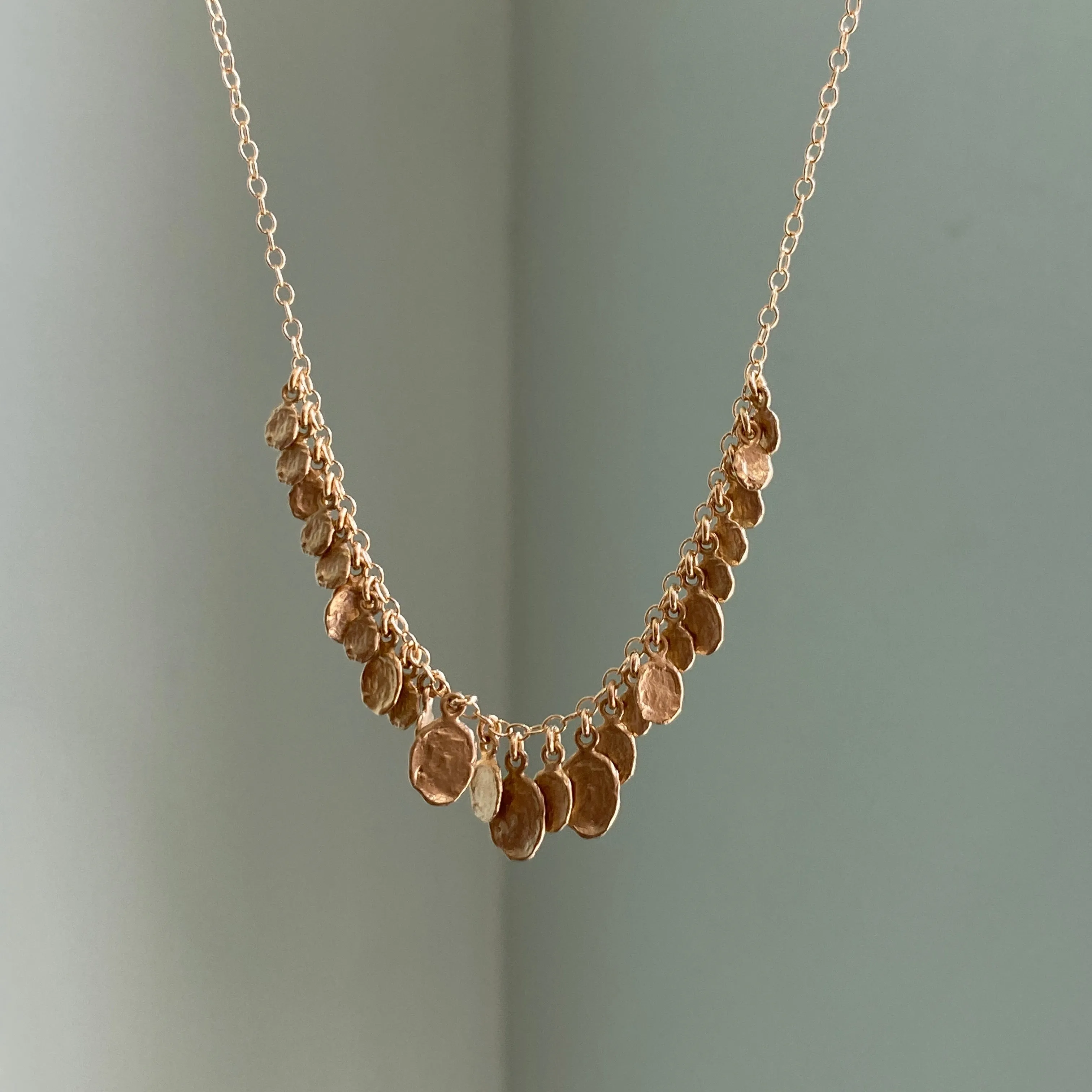 Golden Flake Cluster Necklace