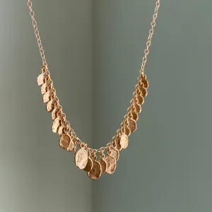 Golden Flake Cluster Necklace