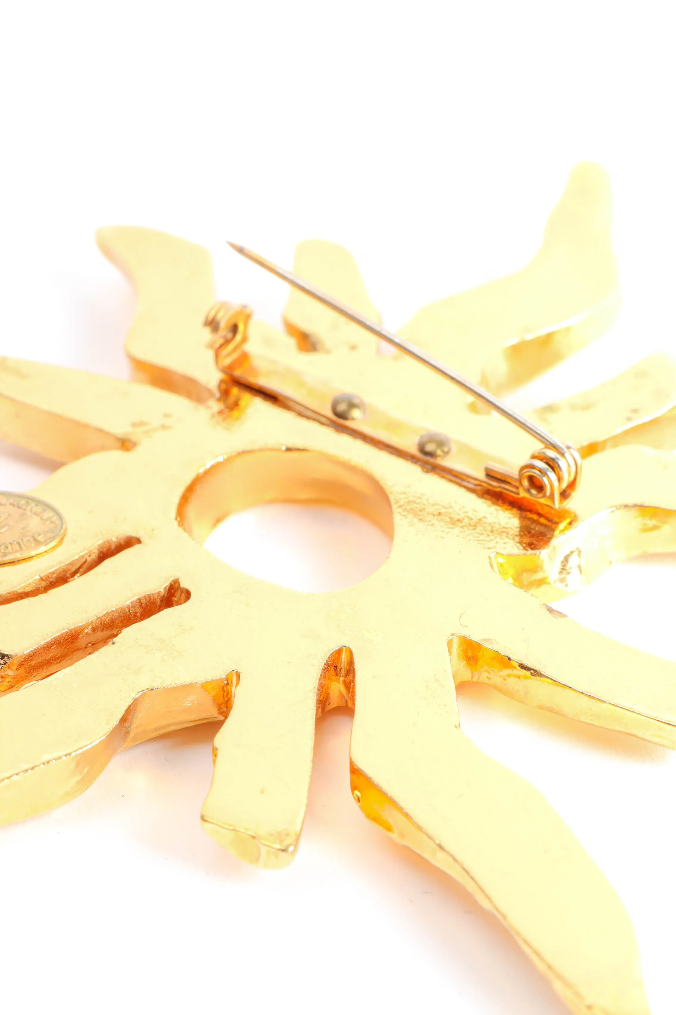 Golden Sun Burst Brooch