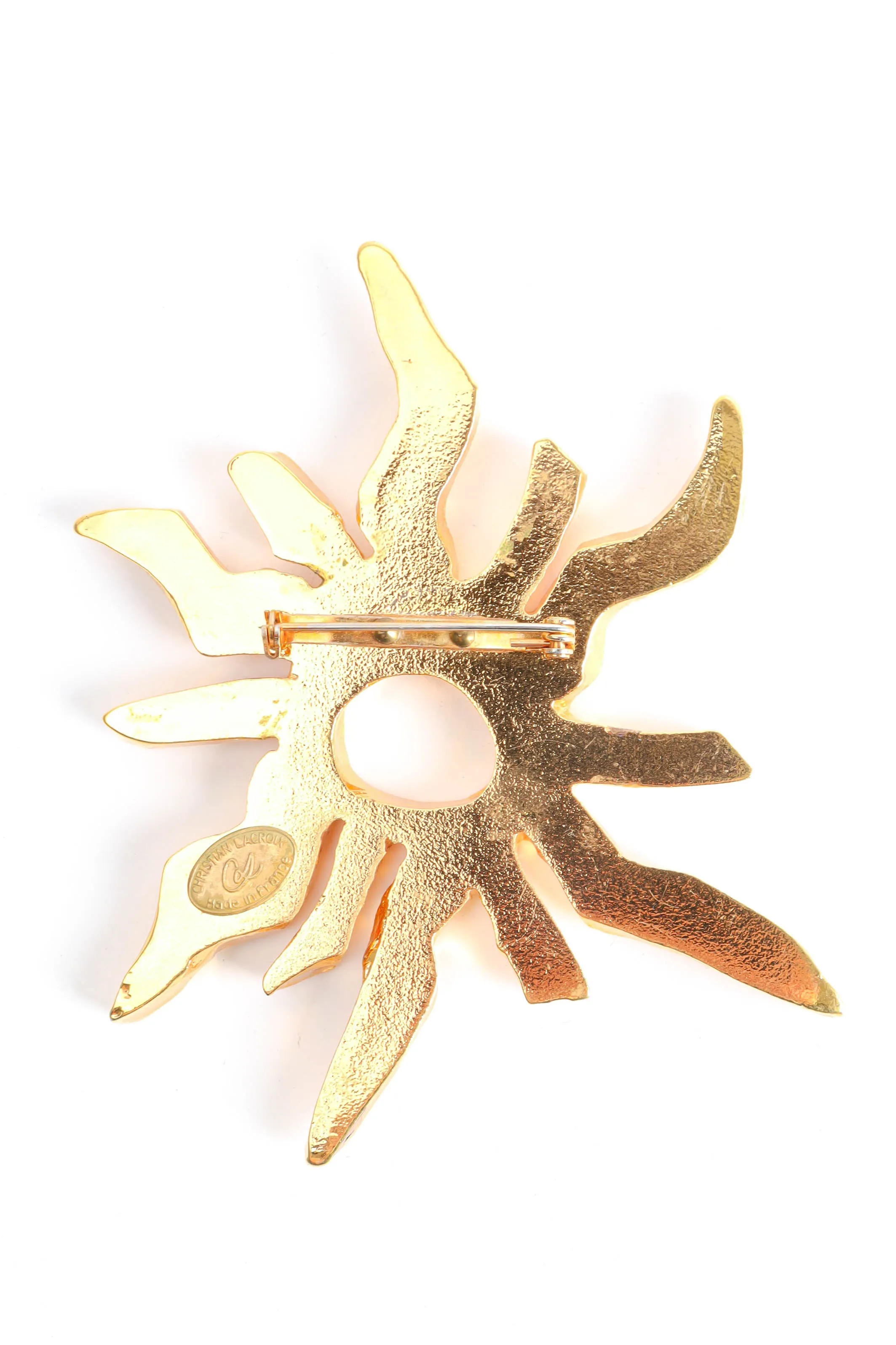 Golden Sun Burst Brooch