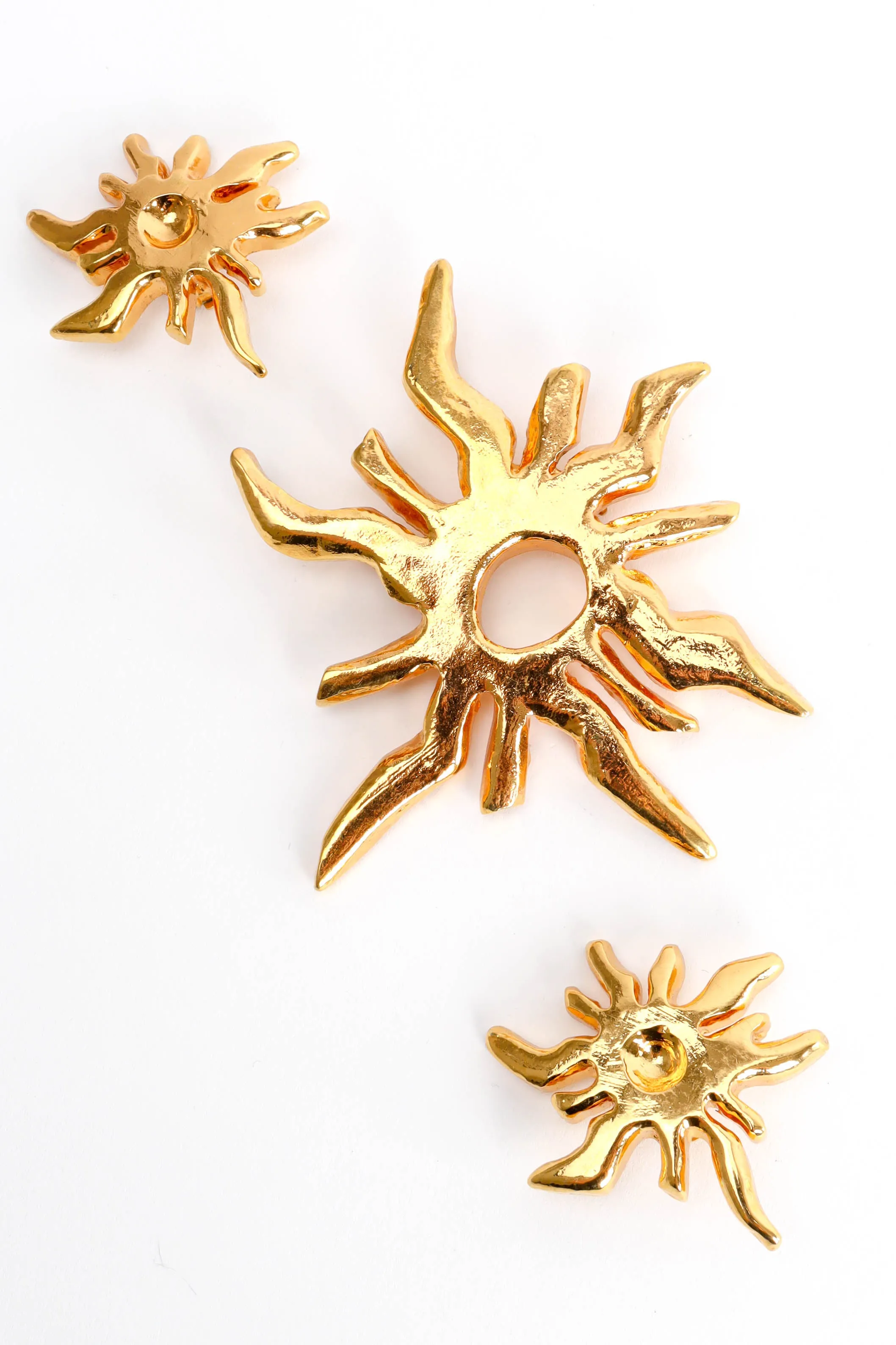 Golden Sun Burst Brooch
