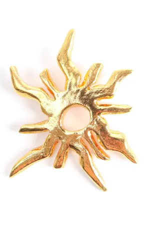 Golden Sun Burst Brooch