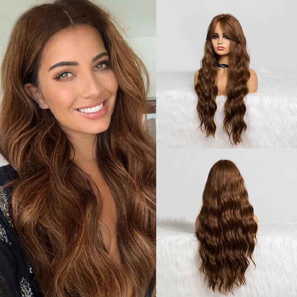 Grecia | Brown Long Wavy Synthetic Hair Wig