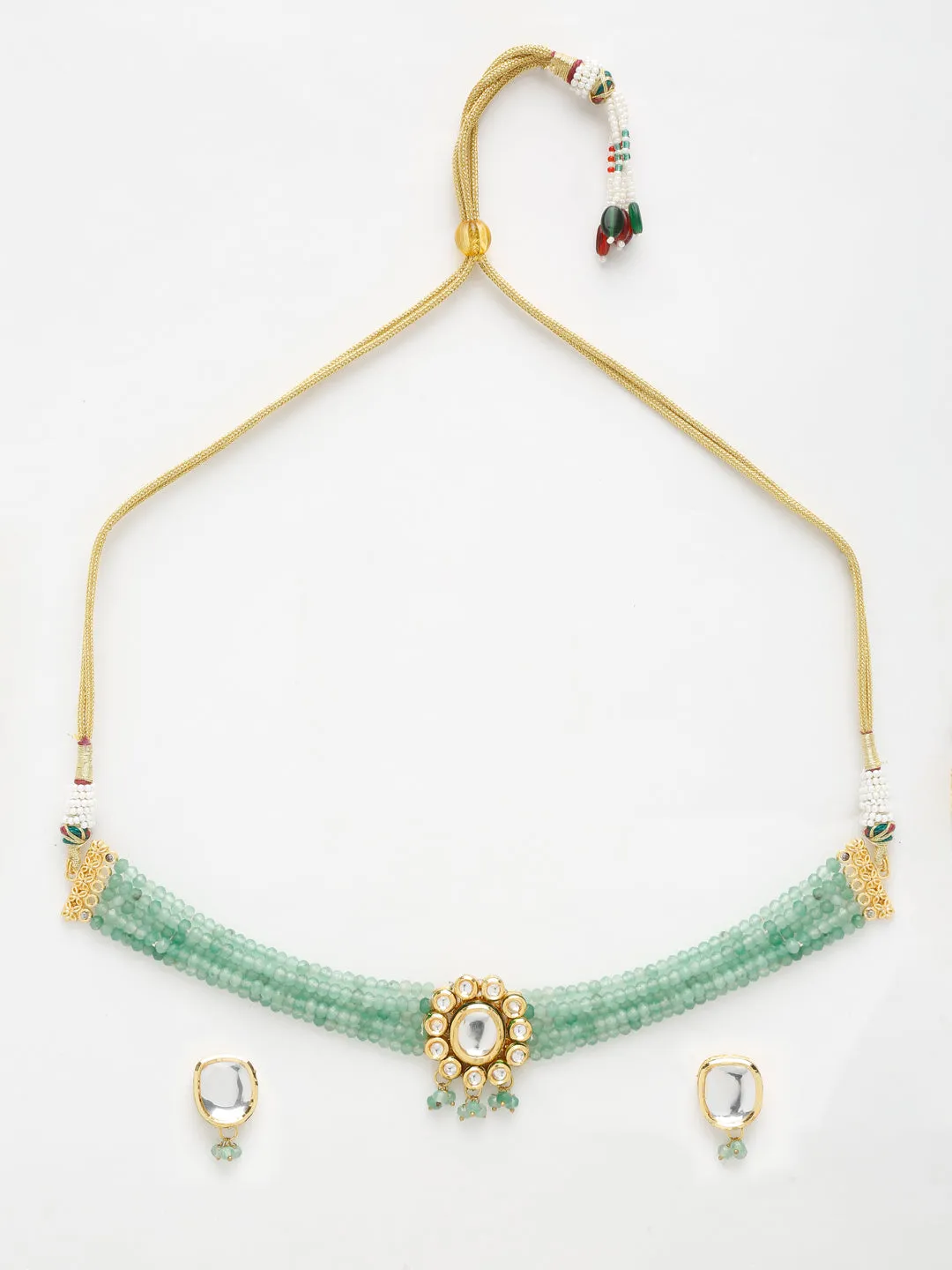 Green Pearl Kundan Choker With Studs