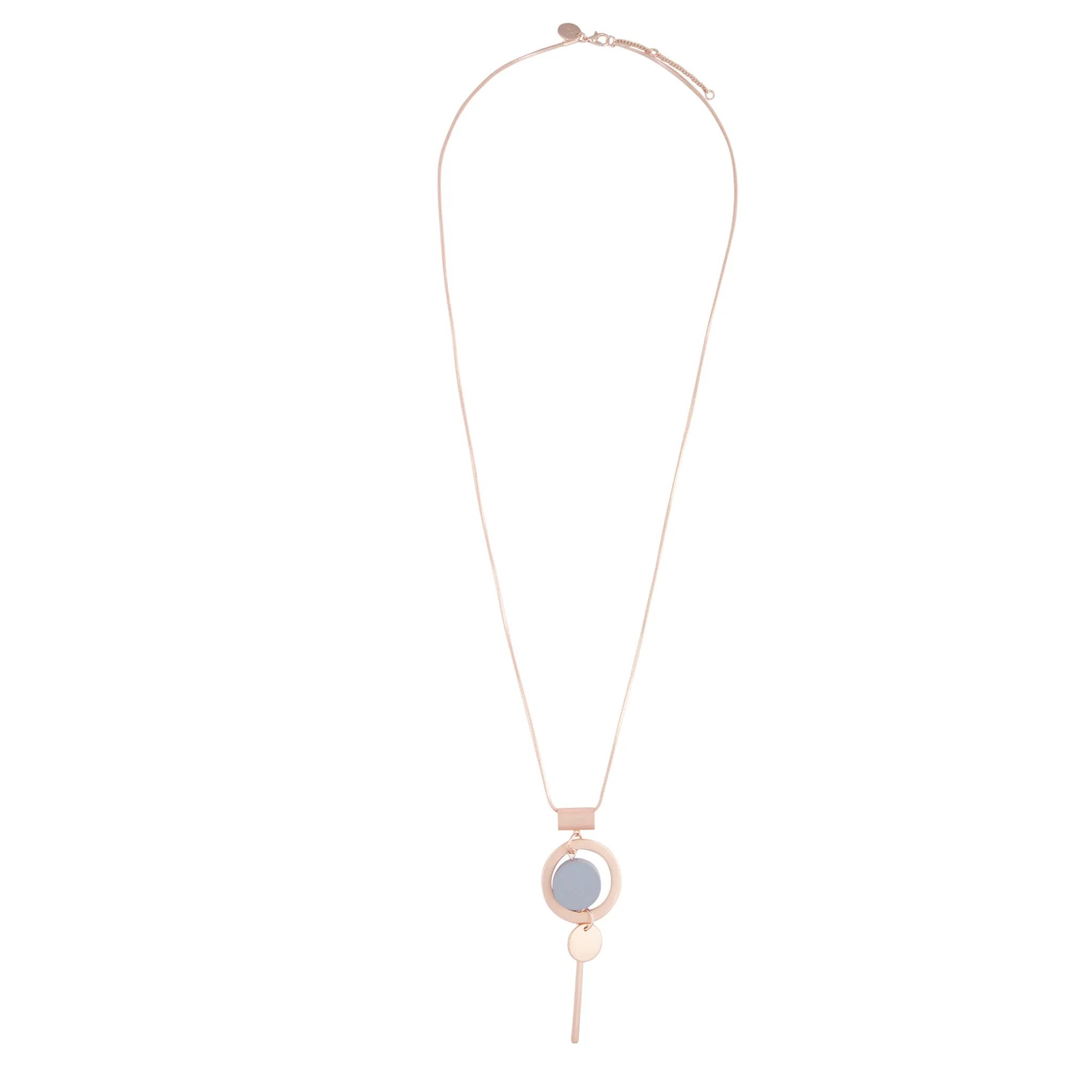 Grey Suspended Disc Necklace