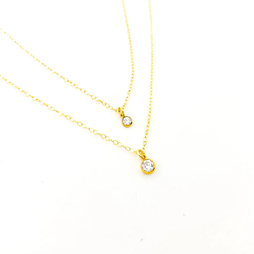Guiding Light Rhinestone Necklace | Gold