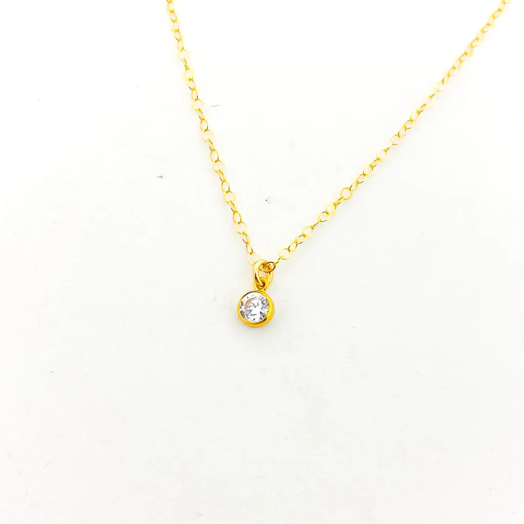 Guiding Light Rhinestone Necklace | Gold