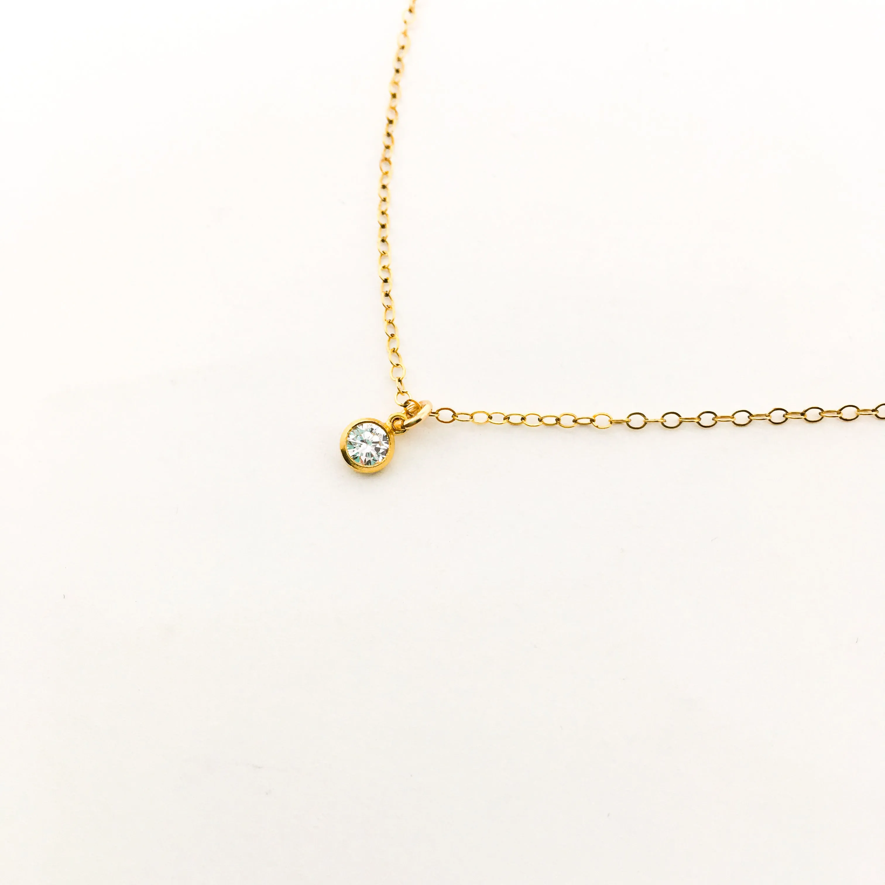 Guiding Light Rhinestone Necklace | Gold