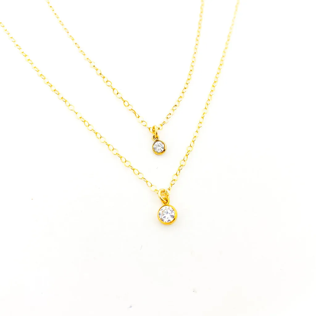 Guiding Light Rhinestone Necklace | Gold