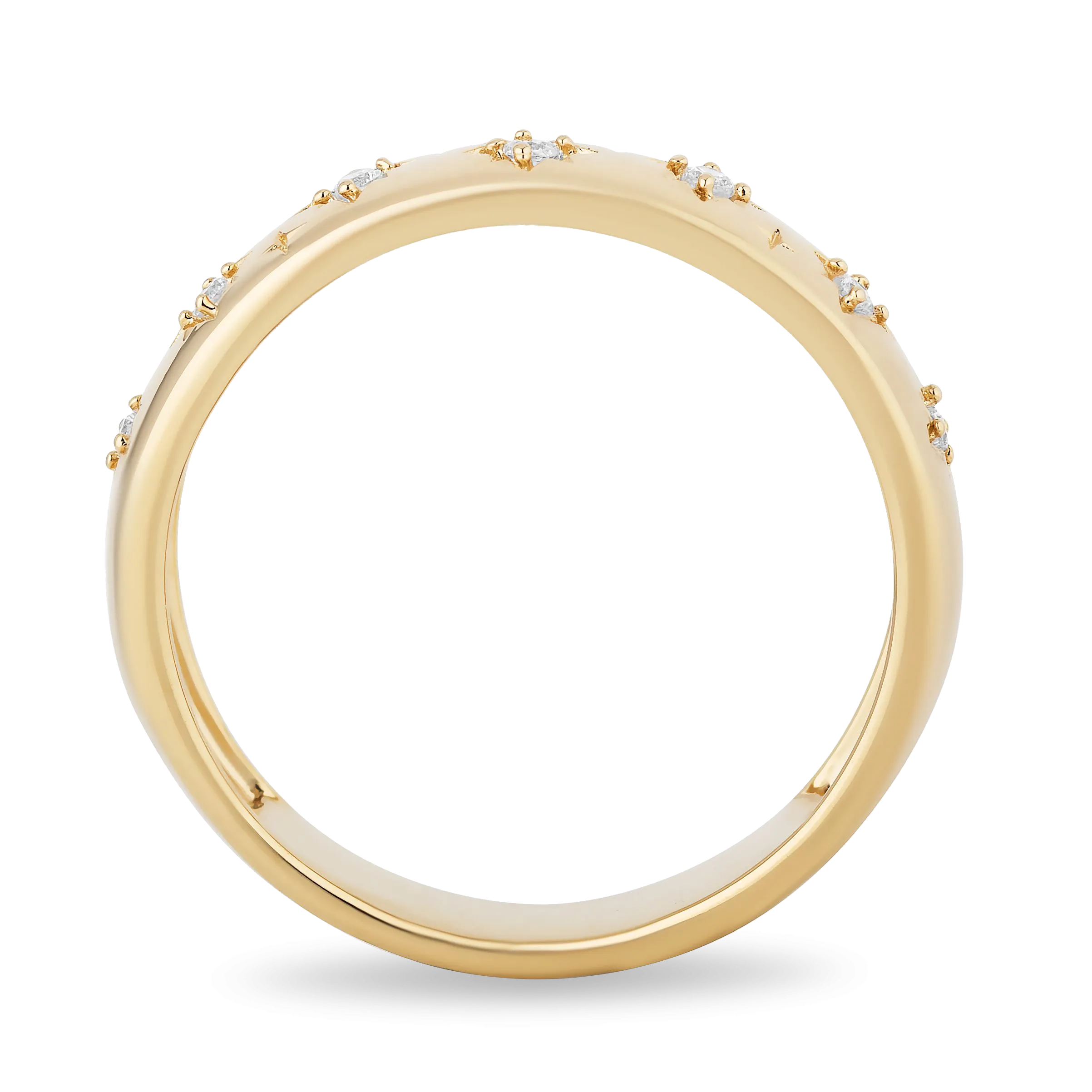 Hallmark Fine Jewelry Star Studded Eternity Band in 14K Yellow Gold with Diamonds