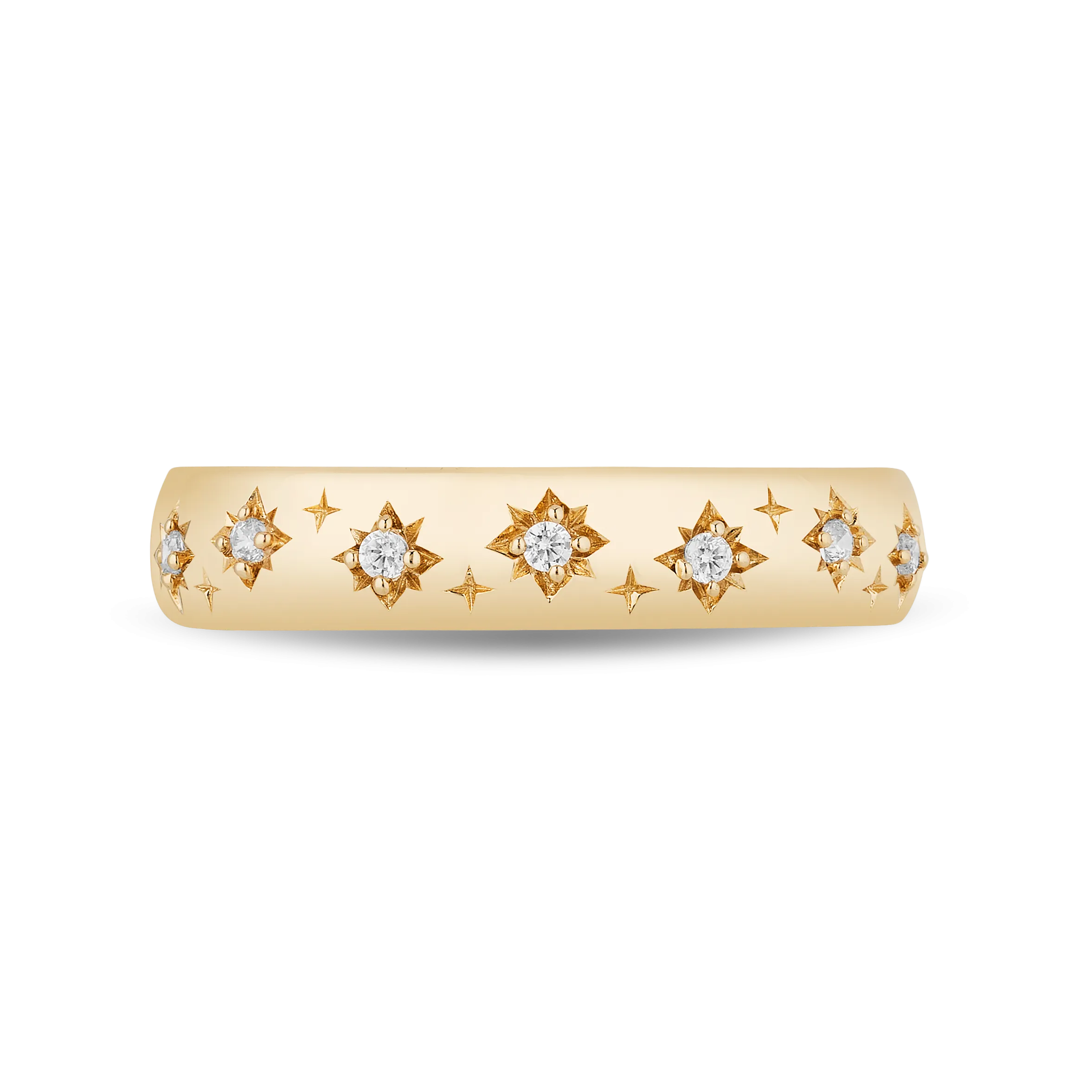 Hallmark Fine Jewelry Star Studded Eternity Band in 14K Yellow Gold with Diamonds