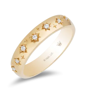 Hallmark Fine Jewelry Star Studded Eternity Band in 14K Yellow Gold with Diamonds