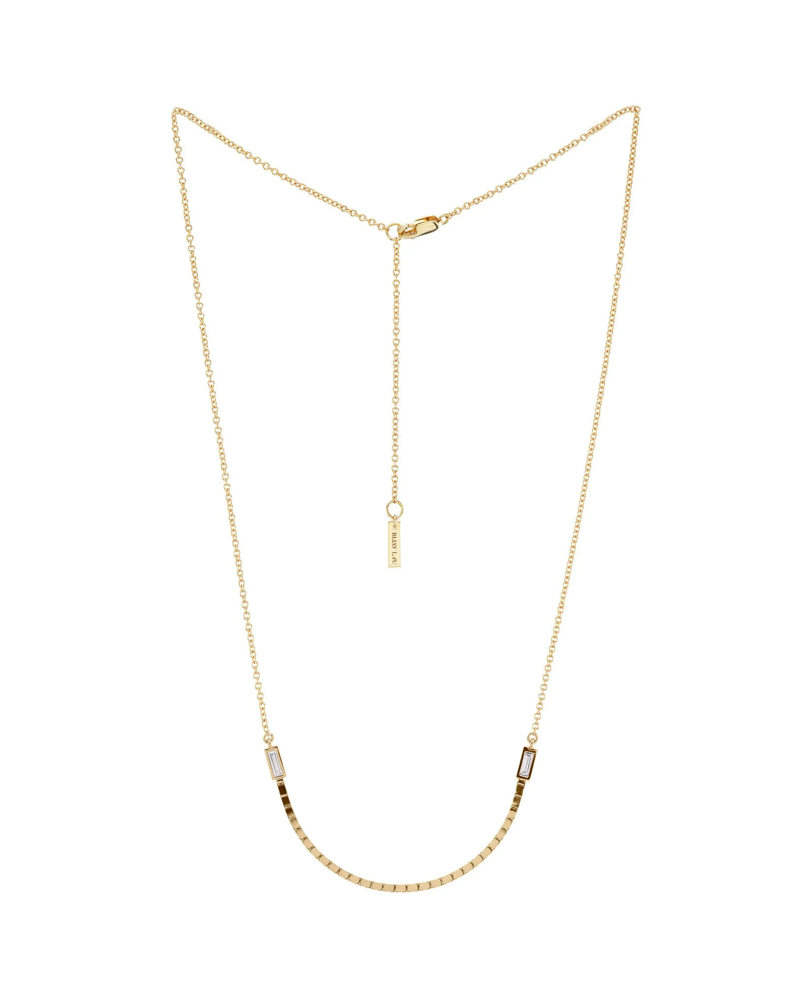 Halo Luna Necklace - Diamond Baguettes